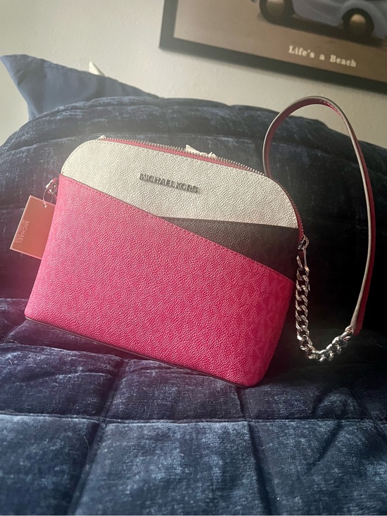 Michael Kors Handbags - Michael Kors Pink, Cream & Black Diagonal Colorblock Crossbody
